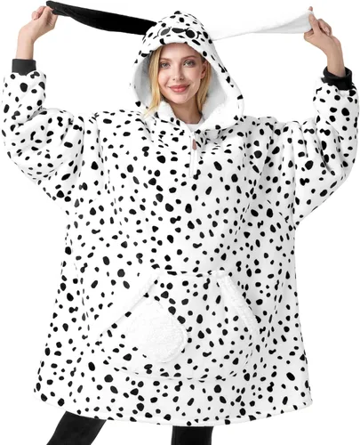 Vista 12 de Giggling Getup Manta Vestible con Capucha para Mujeres y Hombres Manta con Capucha Vestible de Forro Polar Sherpa Sudadera Manta Vestible Sherpa