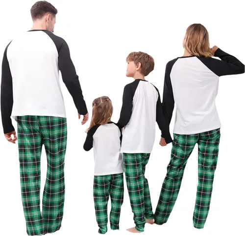 Vista 2 de Lizxun Pijamas de Navidad para la familia, conjuntos de pijamas de Navidad a juego, alce, árbol de Navidad, pijama familiar de Navidad