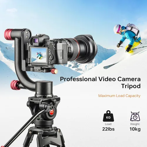 Vista 4 de VILTROX VX-18M - Trípode de video pesado de 74 pulgadas con cabezal fluido