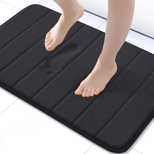 Buganda Tapete de baño de espuma viscoelástica, 24 x 16 pulgadas, ultra suave y antideslizante, absorbente de agua y lavable a máquina, para baño,