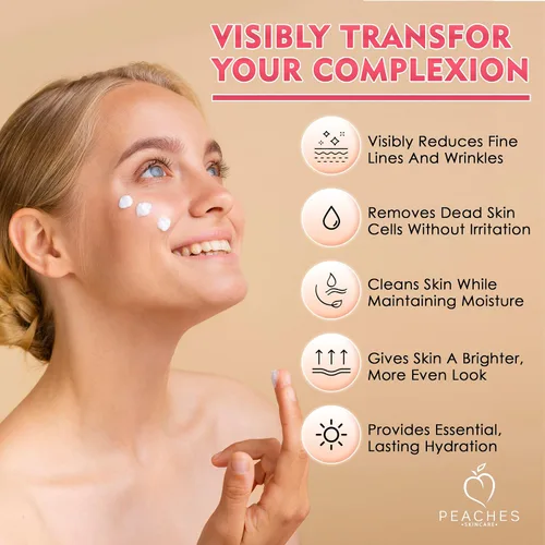 Vista 3 de Kit facial con exfoliante facial, limpiador facial e hidratante - Enriquecido con Gotu Kola y arándanos - Productos veganos para el cuidado