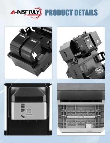 Vista 6 de Interruptor maestro de ventana eléctrica para lado del conductor, reemplazo, compatible con Honda Accord 2008 2009 2010 2011 2012, control