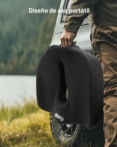 Vista 6 de Feagar Cojín de asiento - Cojín ergonómico extra grande de espuma viscoelástica Big Black