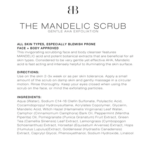 Vista 6 de Biba De Sousa The Mandelic Scrub - Exfoliación suave AHA - Limpiador facial diario vigorizante para todo tipo de piel (8 onzas)