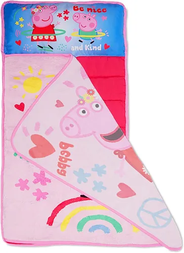 Vista 3 de NoJo Peppa Pig I'm so Happy Toddler Nap Mat - Includes Attached Pillow and Fleece Blanket