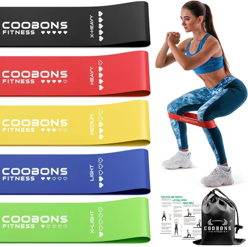 Vista 11 de Resistance Bands for Working Out, Exercise Bands Resistance Bands Set with 5 Resistance Levels, Latex Loop Bands for Women Men, Workout Bands for