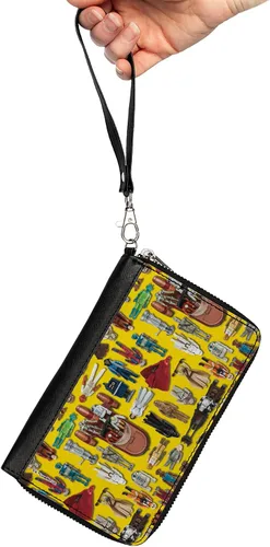 Vista 2 de Buckle-Down Cartera rectangular con cremallera de poliuretano para mujer, 7.5 x 4.5 pulgadas, Star Wars, Buckle-down Cartera rectangular