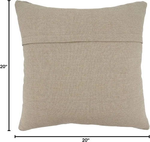 Vista 4 de SARO LIFESTYLE Faye Collection - Almohada bordada a rayas con relleno de plumón, 20 pulgadas, color azul