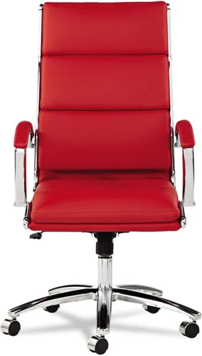 Vista 6 de Alera, Red Neratoli Series Highback silla giratoria/inclinable, cuero suave, marco cromado, respaldo alto Blanco