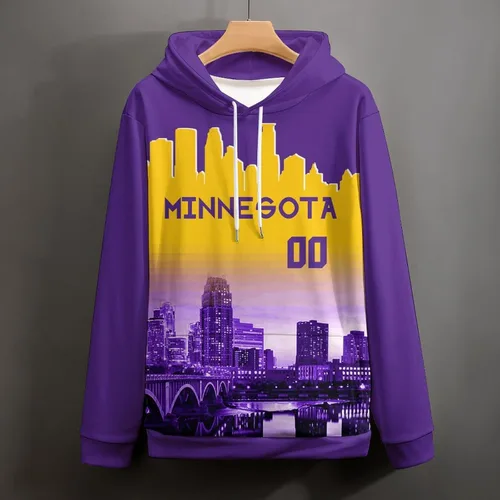 Vista 97 de Custom Football Hoodies City Night Skyline Personalized Sweatshirt Name Number Fan Gift Pullover for Men Women Youth
