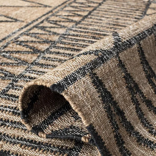 Vista 5 de SAFAVIEH Kilim Collection - Alfombra decorativa, 2 x 3 pies, natural y carbón, yute de tejido plano hecho a mano, ideal para zonas de alto tráfico