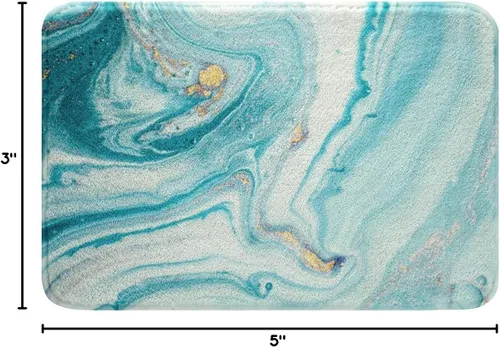 Vista 3 de Tapete de baño de mármol azul, para mujeres y niñas, decoración de arte abstracto, lavable a máquina, tapete de baño para baño, dormitorio, bañera