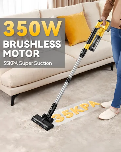 Vista 2 de Aspiradora inalámbrica de 350 W para batería Dewalt, aspiradora ligera sin escobillas de 35 kPa con succión de 3 modos, aspiradora de palo 6 en 1