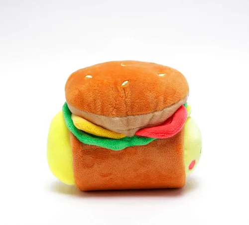 Vista 3 de Anirollz - Juego de 2 almohadas de peluche de felpa, Pollito en hamburguesa para regalar