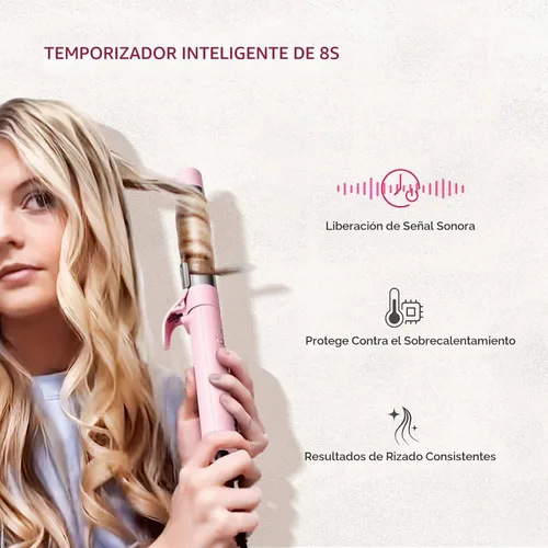 Vista 6 de Rizador automático giratorio para ondas de playa – TYMO Rizador de pelo para cabello largo, rizador de pelo de cerámica de barril extra largo