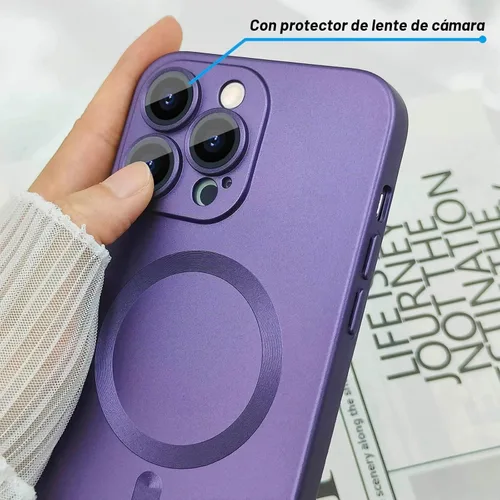 Vista 5 de ankofave Funda magnética para iPhone 13 Pro Max para mujer, diseño mate de lujo suave con brillo metálico con protector de lente de cámara