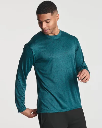 Vista 2 de Real Essentials - Paquete de 4 unidades camisa Dry-Fit de manga larga para hombre, disipa la humedad, con protección solar FPU 50+ contra rayos