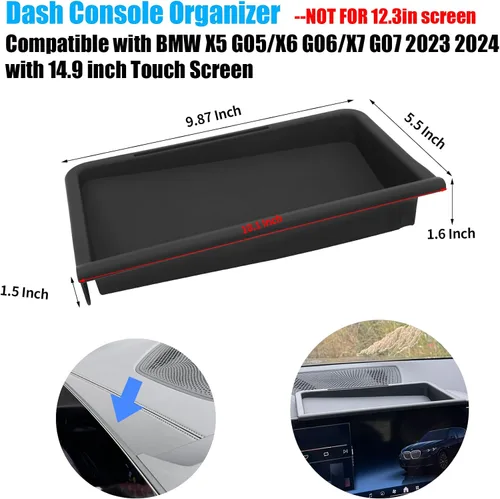 Vista 4 de Jaronx Organizador de consola central compatible con BMW X5 X6 X7 2023 2024 2025, organizador de consola de tablero de pantalla táctil de 14.9