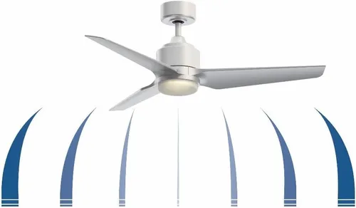 Vista 2 de Fanimation TriAire Custom 48 In Ceiling Fan, Black, Black Blades Light kit sold separately. Damp rated for indoor/outdoor use. Remote included.