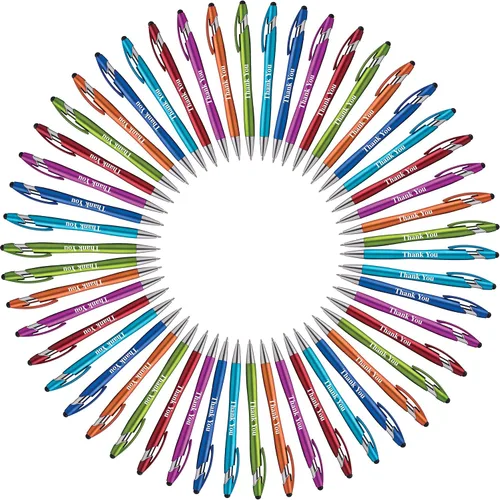 Vista 6 de Lápiz óptico de regalo "Thank You" para todos los dispositivos de pantalla táctil, bolígrafo combinado 2 en 1 para eventos, fiestas, apreciación