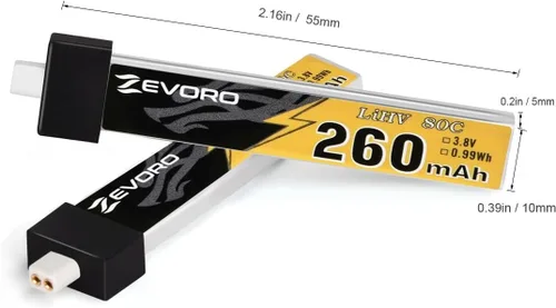 Vista 8 de 6pcs 260mAh 1S Lipo Batería 3.8V 80C LiHV Batería con BT2.0 Conector para FPV Tiny Whoop Drone Quadcopter
