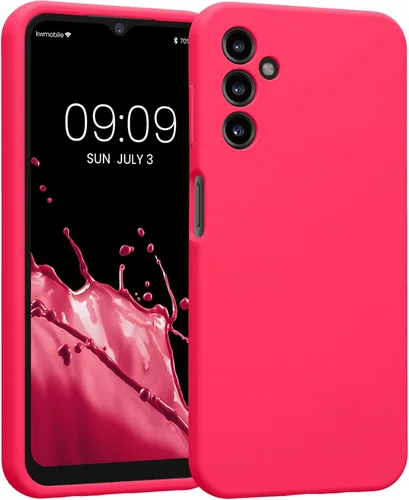 Vista 129 de kwmobile Funda compatible con Samsung Galaxy A13 4G - Funda delgada de silicona TPU - Acabado suave al tacto - Amarillo radiante