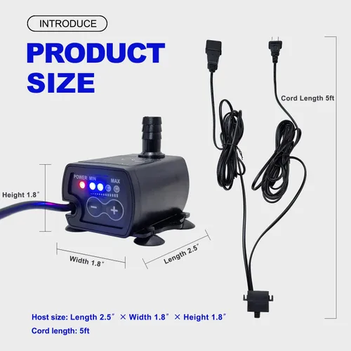 Vista 6 de Bomba Automática de Sumidero Pequeña para Deshumidificador, Elevación de 13 Pies, Control de Flujo de 4 Niveles, Bomba de Agua Sumergible con Sensor