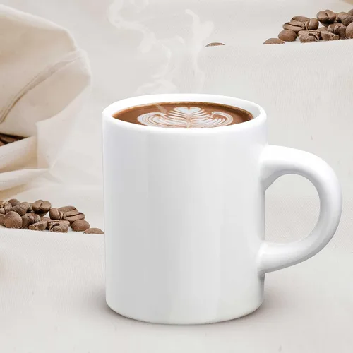 Vista 6 de DISCOUNT PROMOS Juego de 10 mini tazas de cerámica, 4 oz. - Gres, café, duradero, mango en C, color blanco