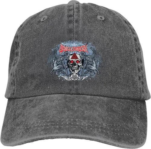 Vista 9 de Cowboy Hat Trendy Hats for Man and Women Djustable Four Season Outdoor Baseball Cap of Hell Skull with Angel Deep Heather