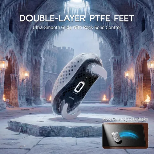 Vista 8 de MAMBASNAKE M2 - Mouse inalámbrico de fibra de carbono para juegos, PAW3395PRO 40K DPI, ergonómico ultraligero de 1.45 oz, botones programables