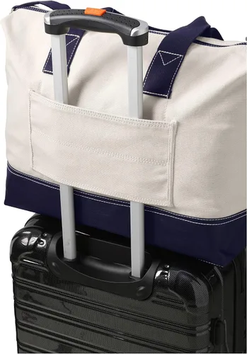 Vista 4 de Lands' End Bolsa de lona Weekender, NaturalTrue Navy, Bolsa de lona Weekender
