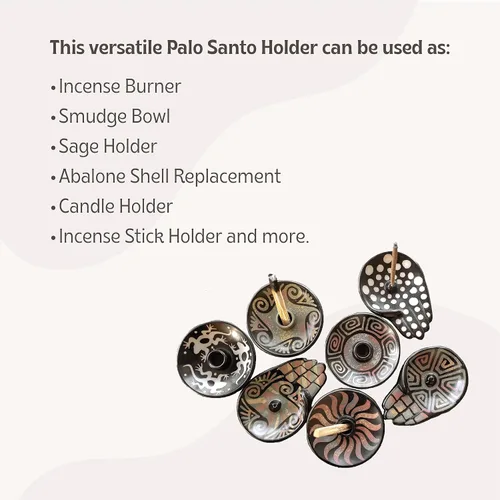 Vista 9 de Luna Sundara Auténtico soporte para palitos de Palo Santo de cerámica de Perú y soporte para incienso, incluye 5 palitos de Palo Santo hechos a mano