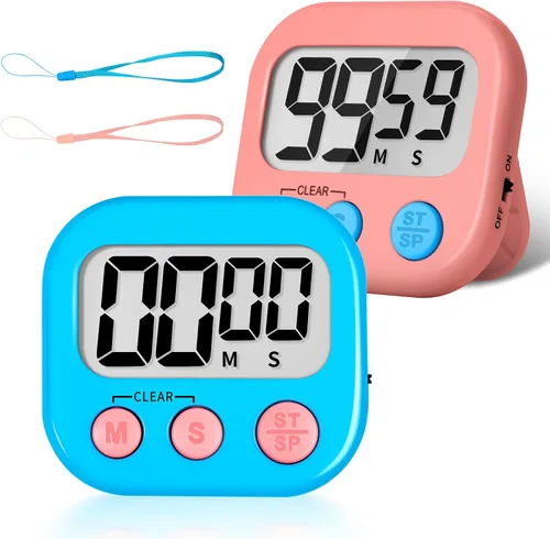 Vista 28 de ZILLEEN Temporizador de aula para niños y profesores, paquete de 2 temporizadores digitales, blanco y negro