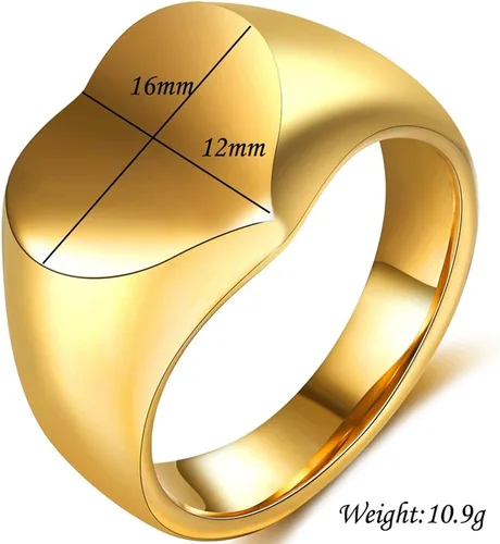 Vista 4 de Jude Jewelers Anillo de aniversario de promesa de boda de acero inoxidable en forma de corazón clásico y simple, Metal, Zirconia cúbica