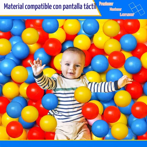 Vista 5 de Hovenlay 100 Bolas de Piscina de Bolas para Niños, Bolas de Plástico para Piscina de Bolas, Bolas de Juego para Bebés y Niños Pequeños, Ideal