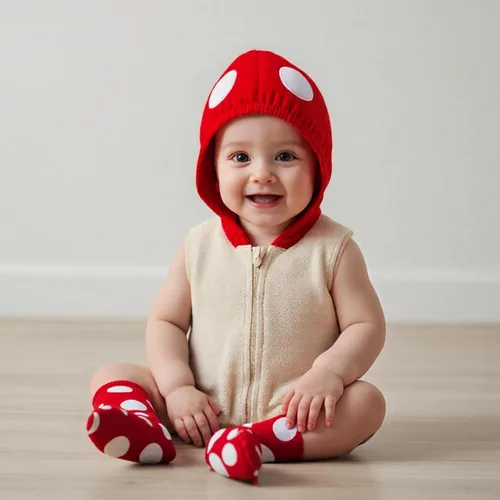 Vista 2 de Conjunto de disfraz de Halloween para bebés y niños pequeños de Pudcoco, enterizo sin mangas con sudadera, mameluco y calentadores de pierna Rojo