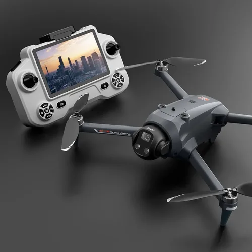 Vista 6 de YL059 GPS Drone con pantalla Control remoto Motor sin escobillas, 2 baterías. Negro - 2Baterías