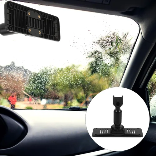 Vista 7 de ULTECHNOVO Kit de montaje de espejo retrovisor para cámara de tablero universal con panel de placa trasera y base de clip, soporte de DVR de coche
