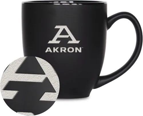 Vista 233 de Rico Industries - Taza de cerámica mate negra con grabado láser estándar de 15oz para NCAA (escuelas T & U) - Para bebidas calientes o frías