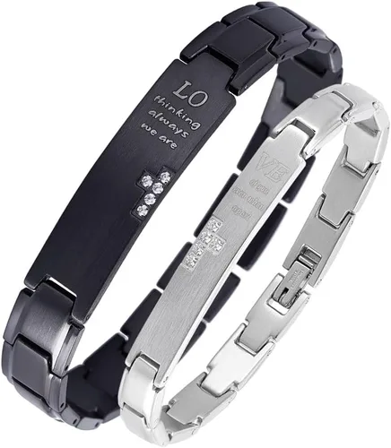 Vista 5 de Wolentty Pulseras de distancia para parejas, pulseras a juego, regalo para el día de San Valentín