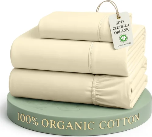 Vista 56 de LANE LINEN - Juego de 2 sábanas de fibras largas 100 % algodón orgánico, percal de fibras largas, ultrasuave y transpirable, para colchones de hasta