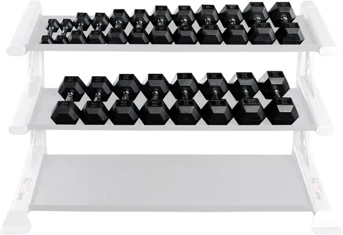 Vista 4 de Mancuernas hexagonales con revestimiento de hule 3 – 100 libras