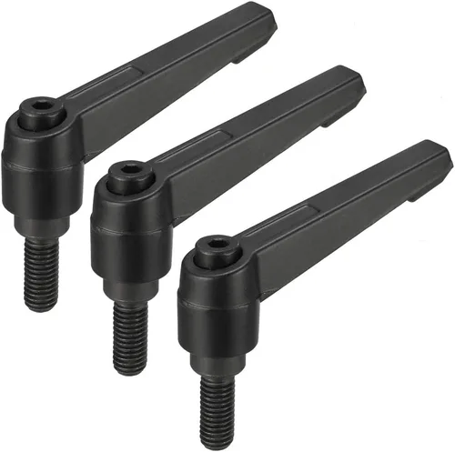 Vista 10 de uxcell M6 x 0.787 in Mango de palanca de sujeción ajustable Rosca Botón de trinquete macho roscado Perillas de bloqueo Tornillo giratorio Perno