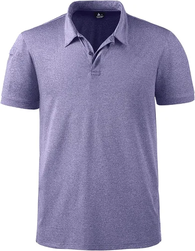 Vista 2 de Camisas polo para hombre que absorben la humedad UPF 50+ camisas polo de manga corta verano casual tenis golf camisas para hombres