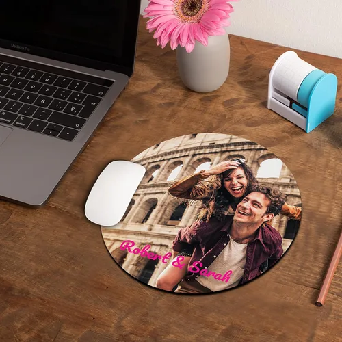 Vista 3 de Alfombrilla de mouse personalizada – Alfombrilla de mouse personalizada con foto, imagen y texto 4 formas y 20 fuentes Alfombrilla de mouse