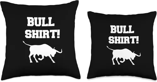 Vista 3 de AmCan Tech Bull Shirt BS - Almohada divertida y humorística, 16 x 16 pulgadas, multicolor