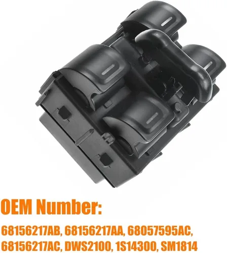 Vista 3 de Interruptor eléctrico de ventana para Jeep Wrangler 2012-2018 (4 puertas) Reemplazar 68156217AA