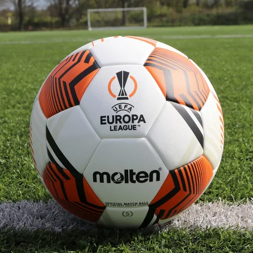 Vista 8 de Molten UEFA Europa League UEL - Balón de fútbol oficial UEL, color blanco/naranja/negro, modelo: 5000 'Match Ball', talla 5