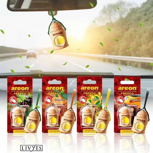 Vista 2 de AREON Fresco X FRXV01 - Ambientador colgante para coche y hogar, cristal negro