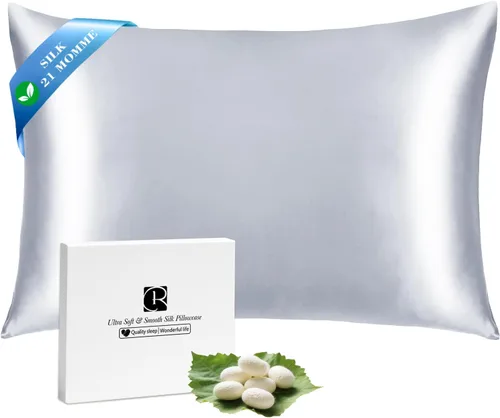 Vista 16 de Ravmix Fundas de almohada de seda con cremallera, de seda de morera de 21 momme para la salud del cabello y la piel, funda de almohada suave, lisa